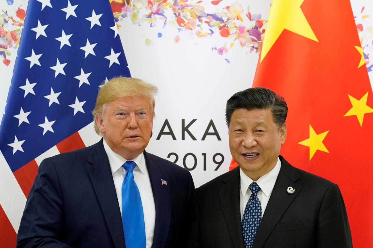 U.S. President Donald Trump and China's President Xi Jinping pose for a photo ahead of their bilateral meeting during the G20 leaders' summit, in Osaka, Japan, on June 29, 2019. 
