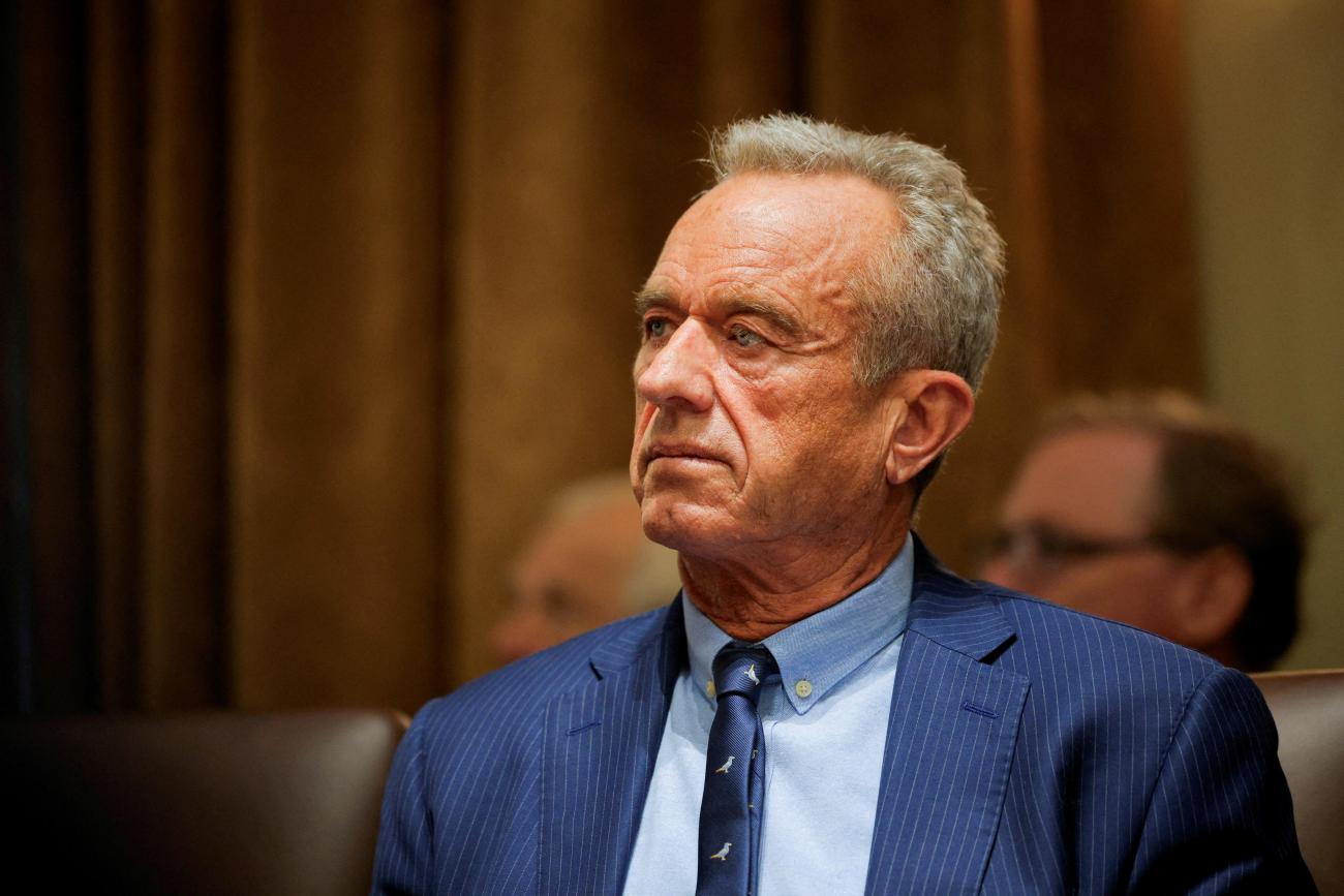 Secretary of Health and Human Services Robert F. Kennedy sits as U.S. President Donald Trump hosts his first cabinet meeting, in Washington, DC, on February 26, 2025. 