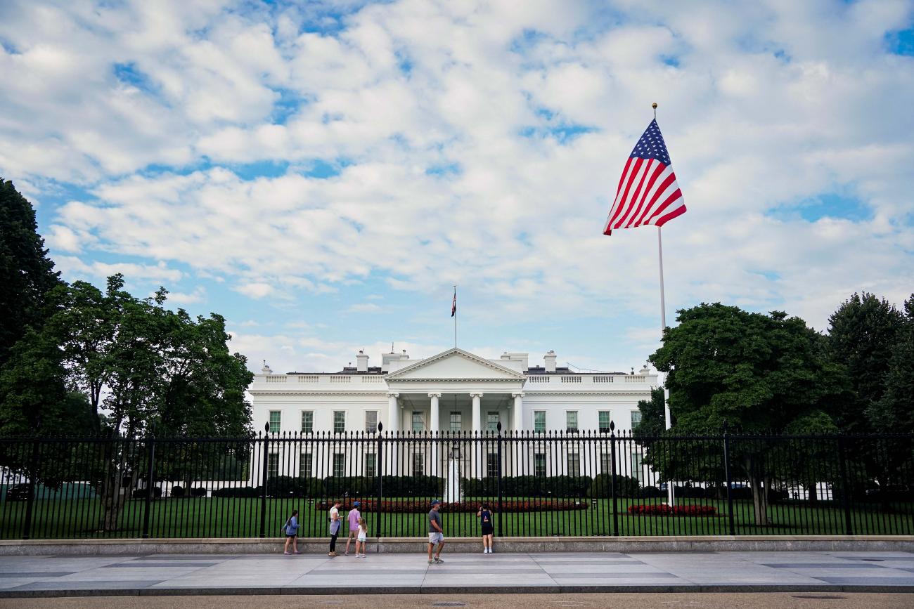 A general view of the White House in Washington, DC, on July 20, 2025.