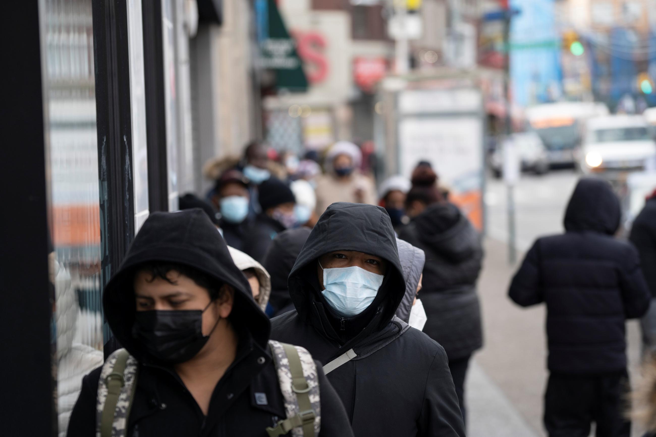 People wait in line at a CityMD Urgent Care facility to get tested for the coronavirus disease (COVID-19) in the Bronx borough of New York City, New York, U.S., January 6, 2021. 