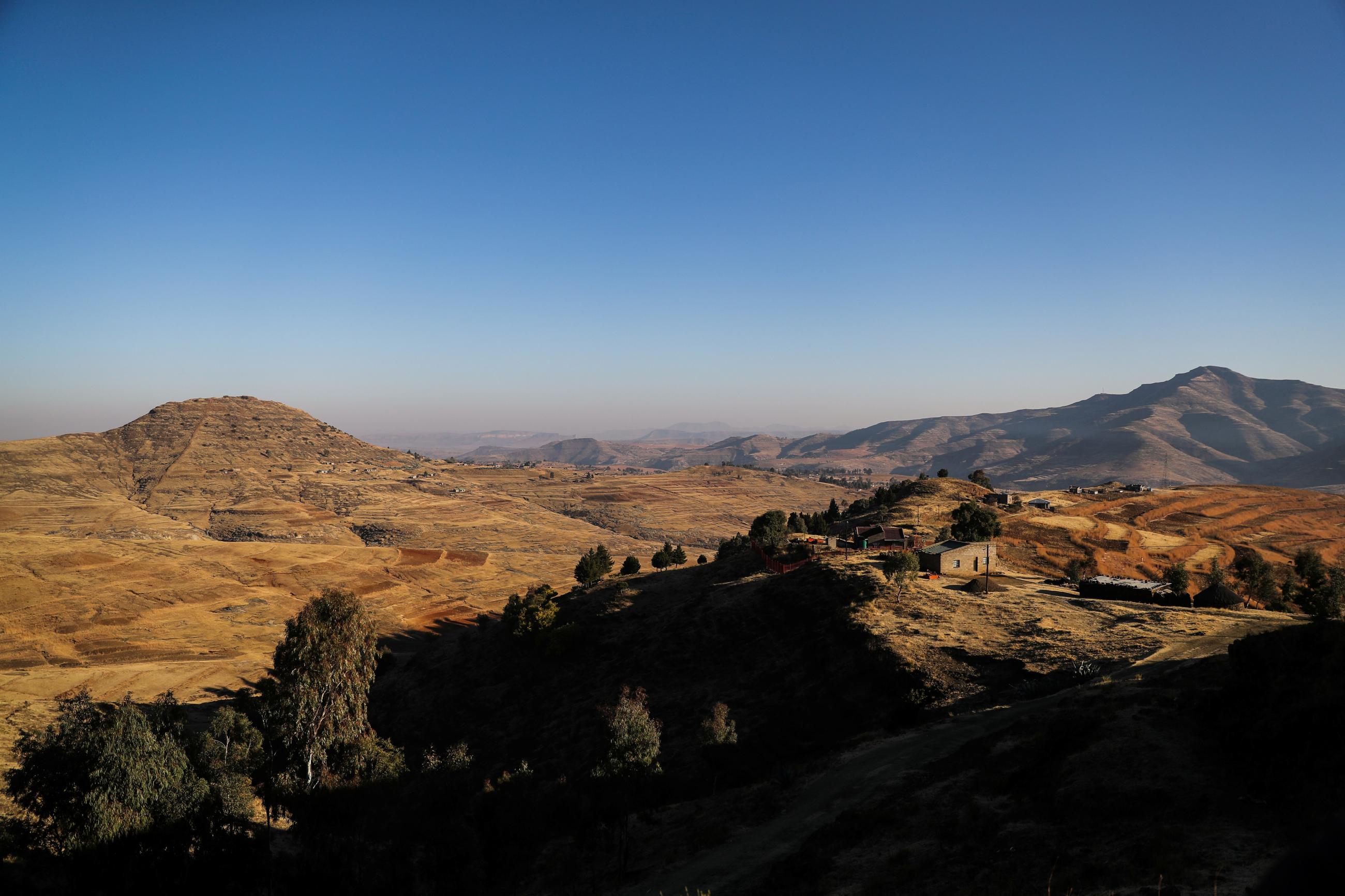 A general view of the Maluti Mountains in Butha Buthe, Lesotho, on July 31, 2021. 