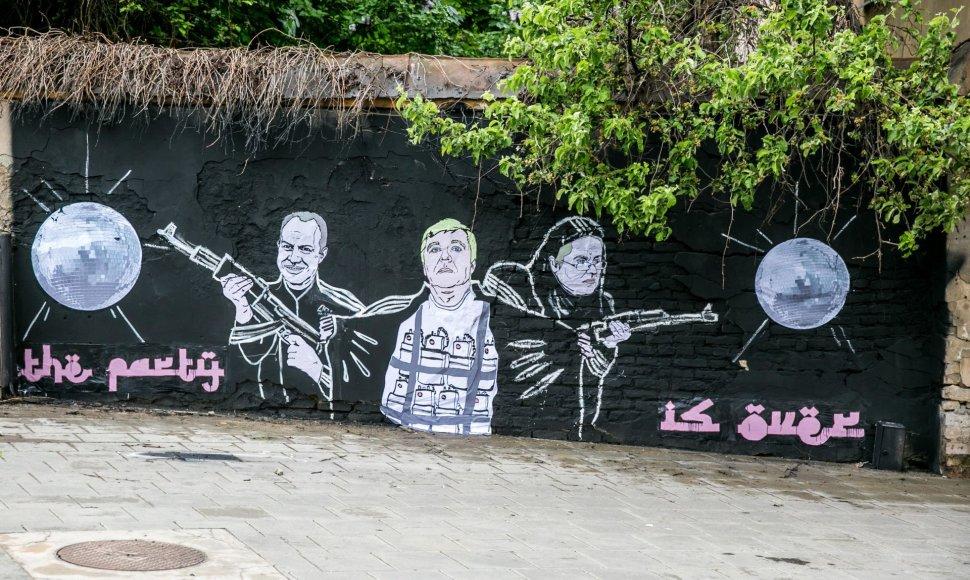 "Keulė Rūke" political graffiti compares "peasants" with terrorists in Lithuania.