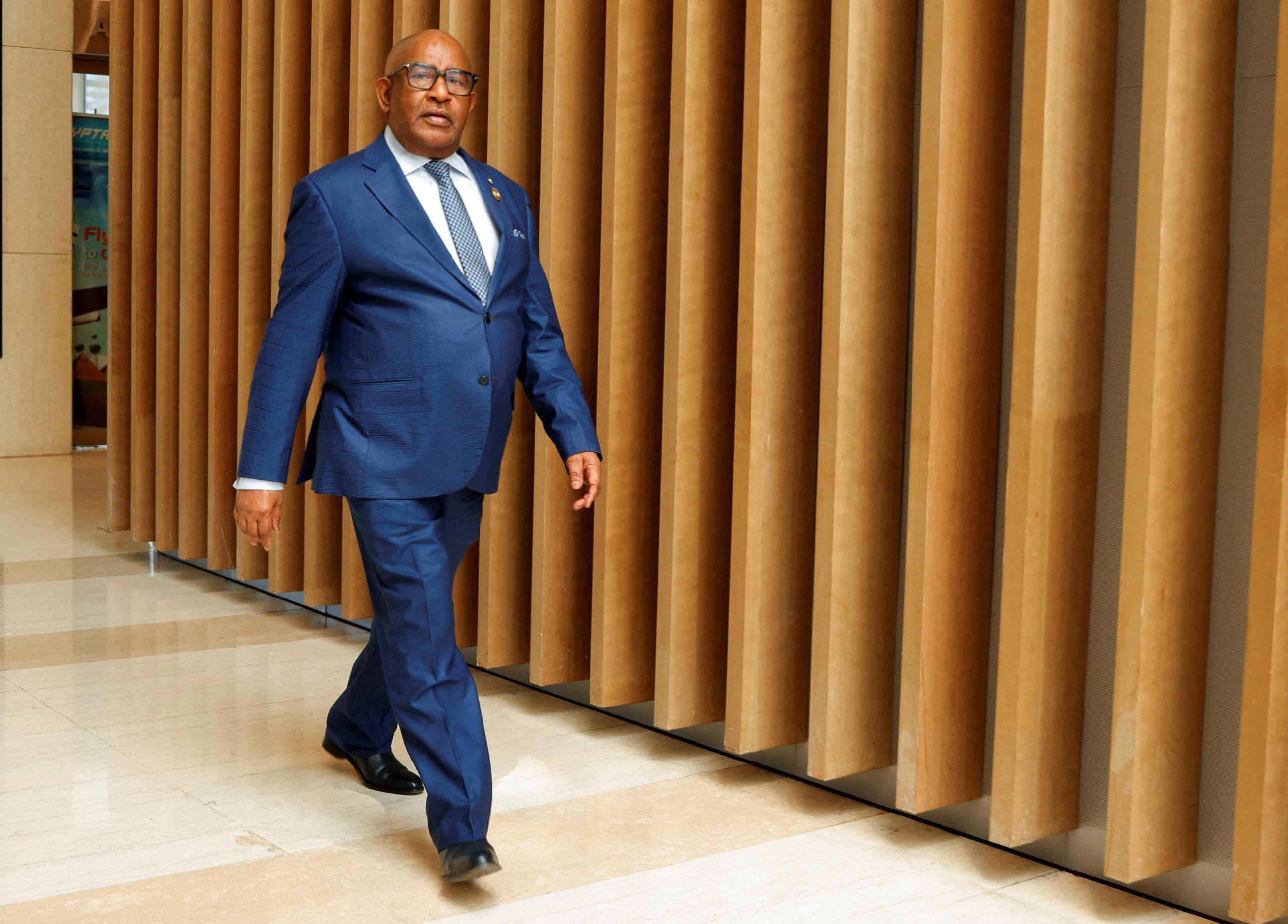 DOCUMENT DATE:  February 19, 2023  Azali Assoumani President of the Union of Comoros and the incoming African Union Chairperson arrives for the 36th Ordinary Session of the Assembly of the Africa Union at the African Union Headquarters in Addis Ababa, Ethiopia February 19, 2023.