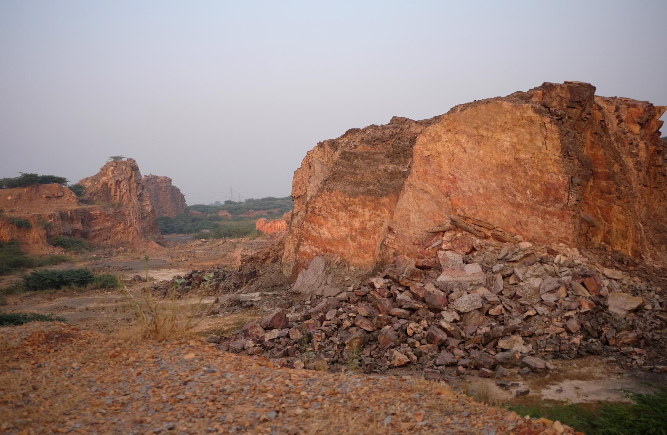 A view of a disused sandstone quarry is pictured near the village of Sirohi in the northern state of Haryana, India, October 29, 2018. 