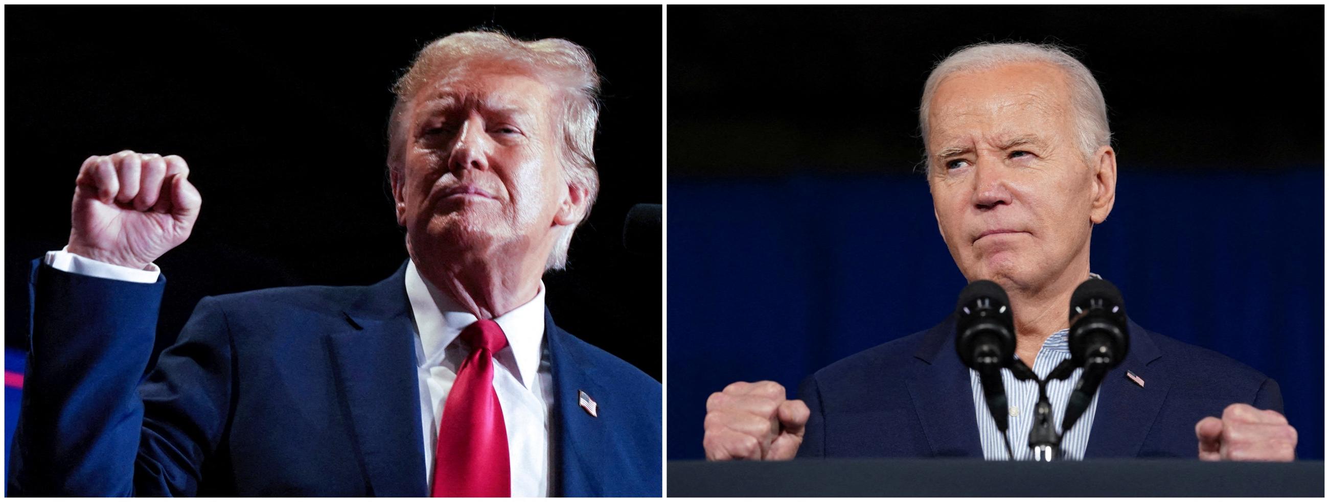 Republican presidential candidate and former U.S. President Donald Trump and U.S. President Joe Biden.