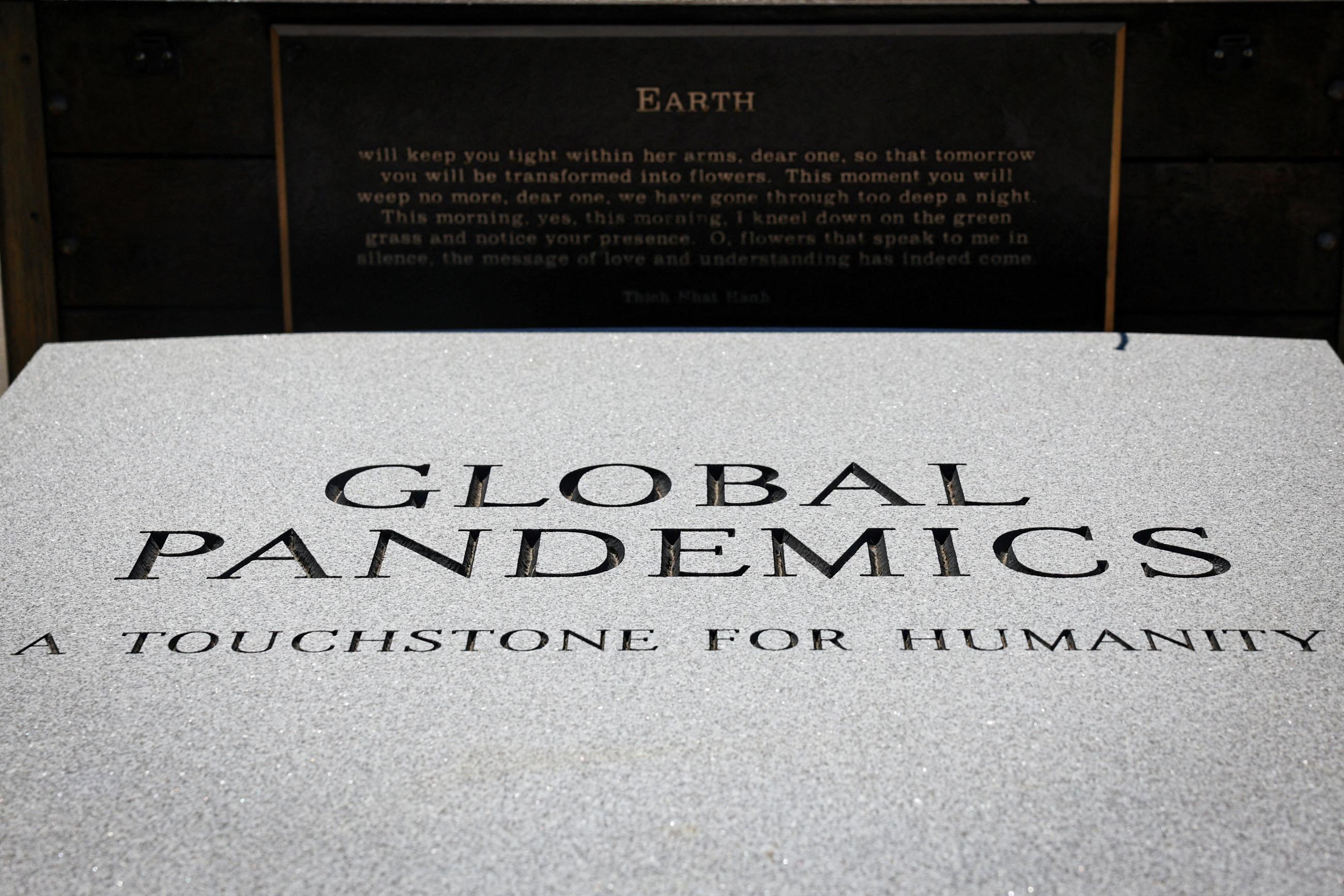 An art instillation and memorial to the victims of the COVID-19 pandemic is seen on Hart Island, in New York City, New York, on September 10, 2024. 