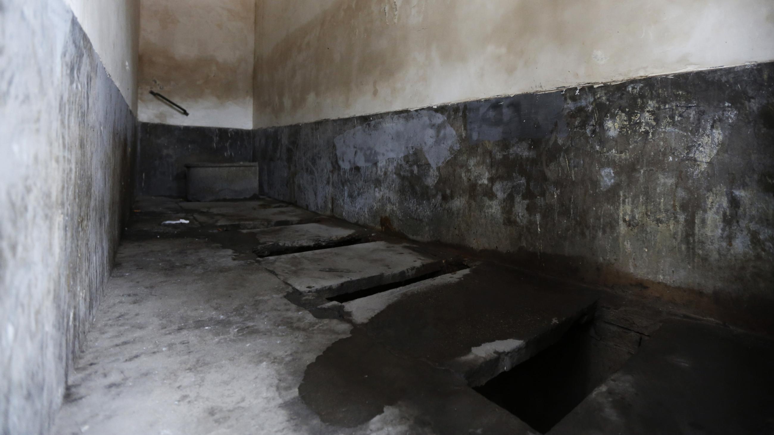 Public squatting toilets are seen in Beijing China