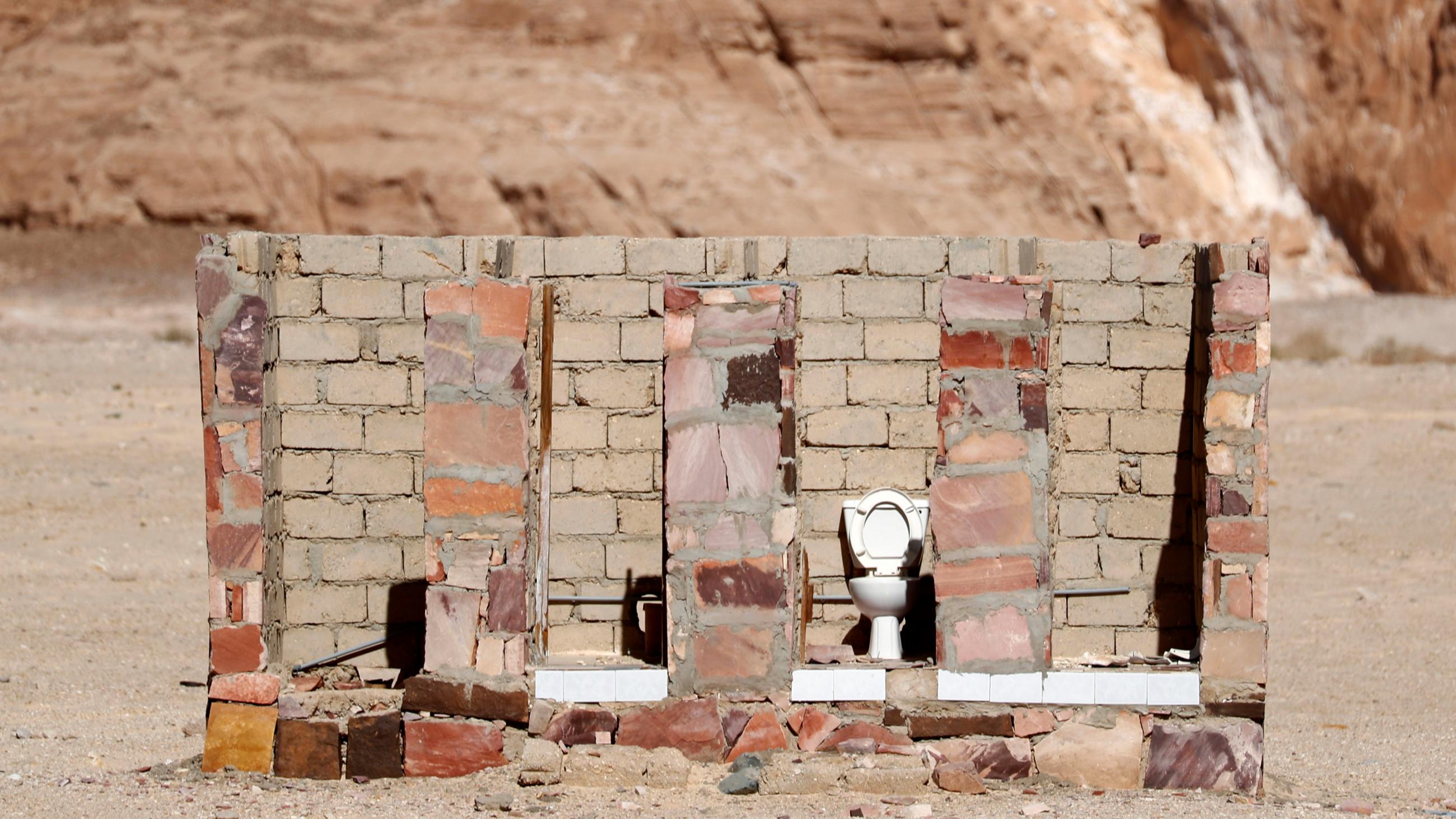 A toilet is seen in Taba Protectorate Area at the new road to Saint Catherine, in the Sinai Peninsula, south of Cairo, Egypt, on December 12, 2018