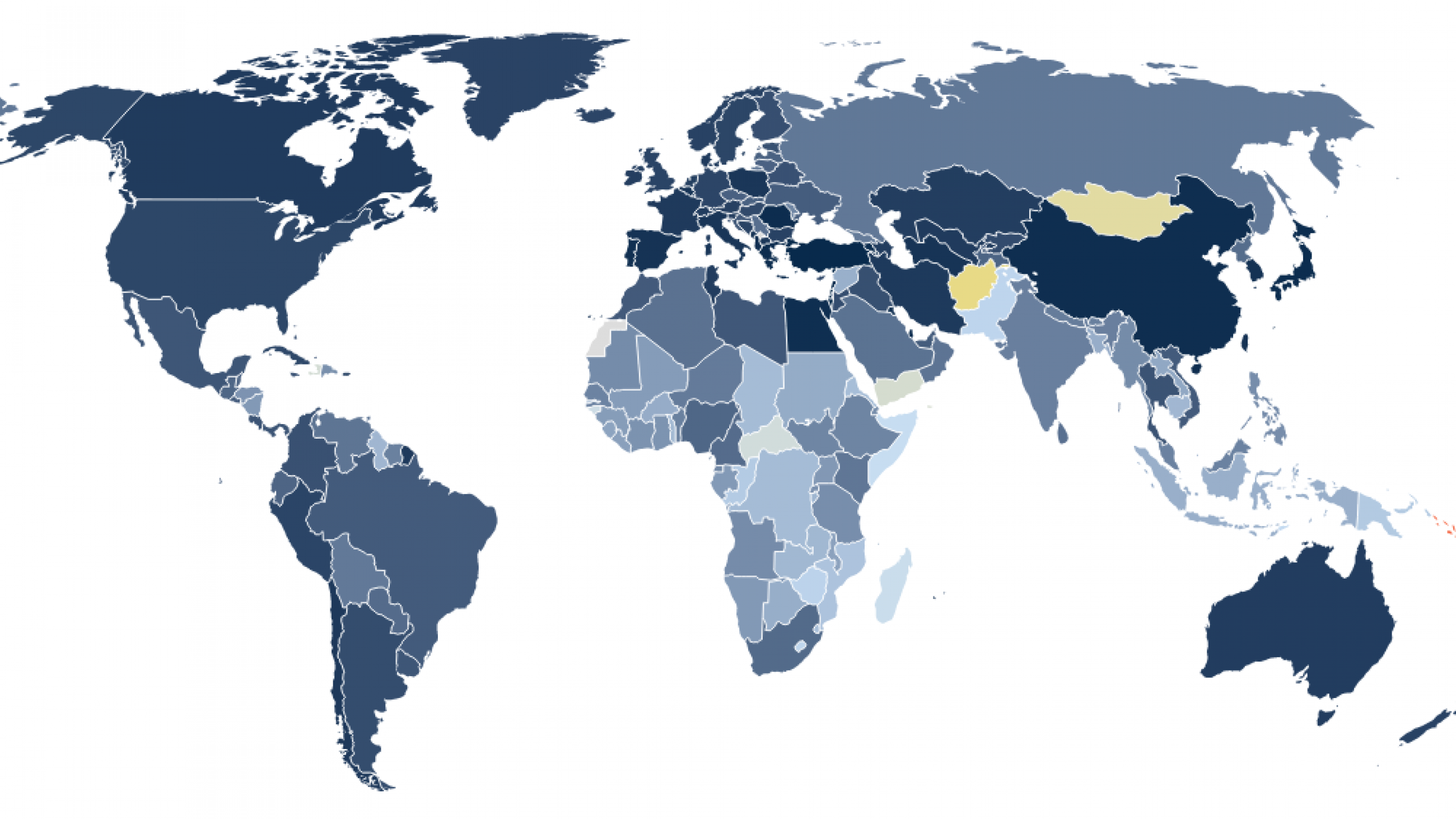 For 2019, the map shows that the deaths per 100,000 people due to diet low in vegetables (age-adjusted) were lowest in Israel, Turkey, and Monaco, and highest in Solomon Islands, Nauru, and Afghanistan.