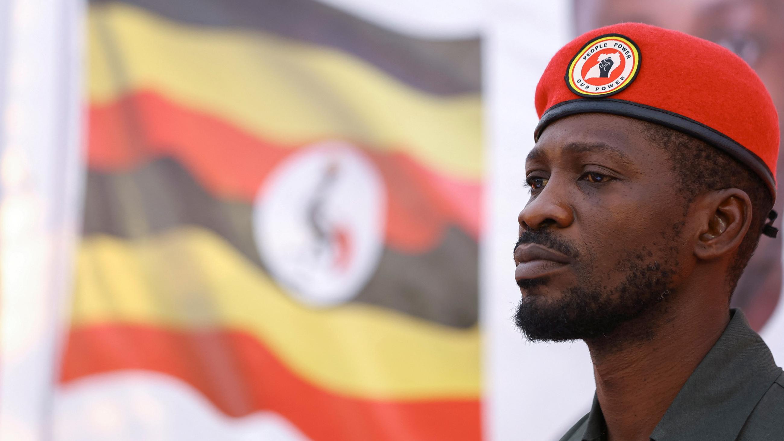 Robert Kyagulanyi Ssentamu, known as Bobi Wine, is seen before addressing Ugandans living in South Africa on political issues in their home country.