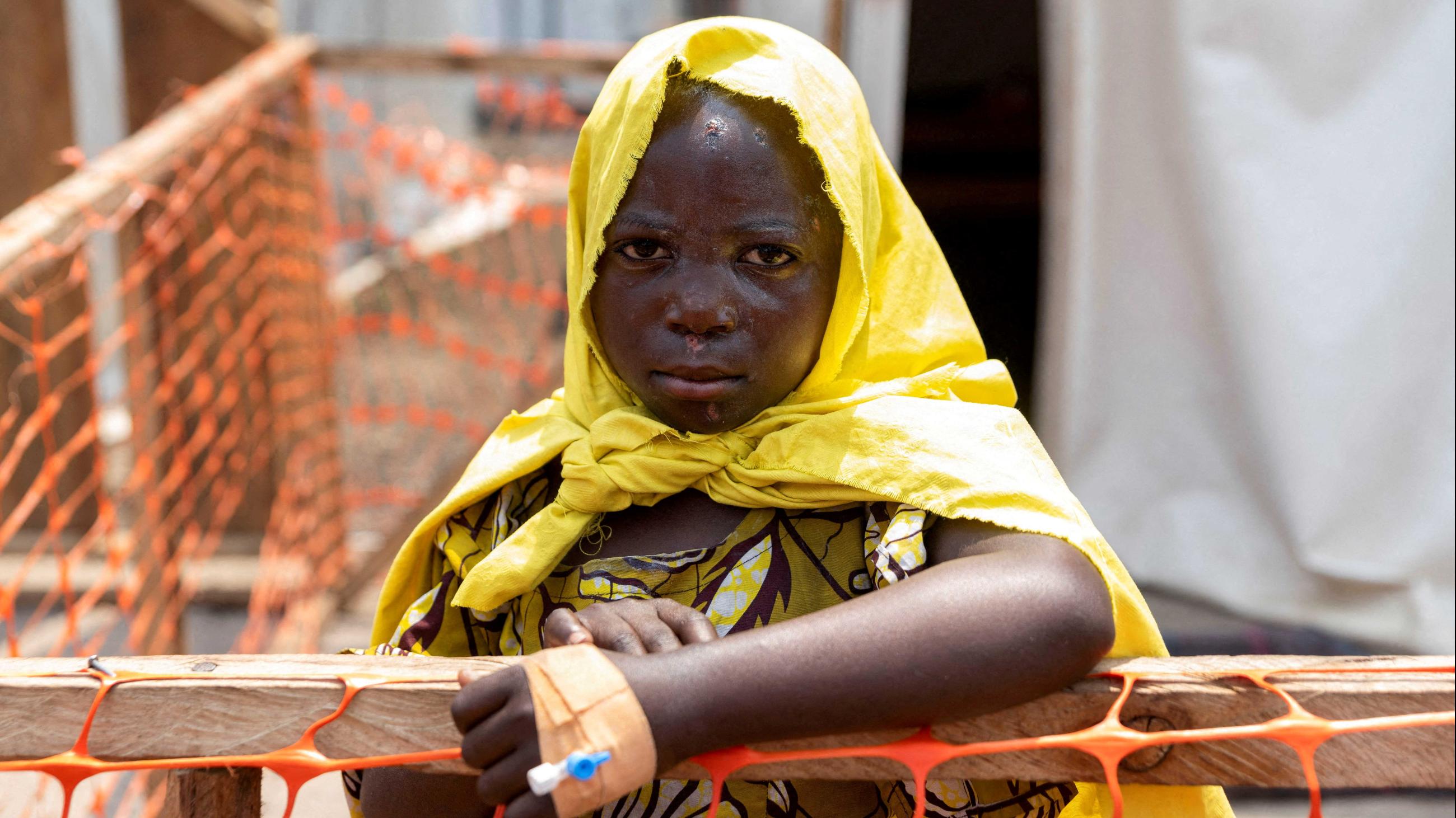 A newly arrived patient awaits a consultation at the treatment center for mpox.