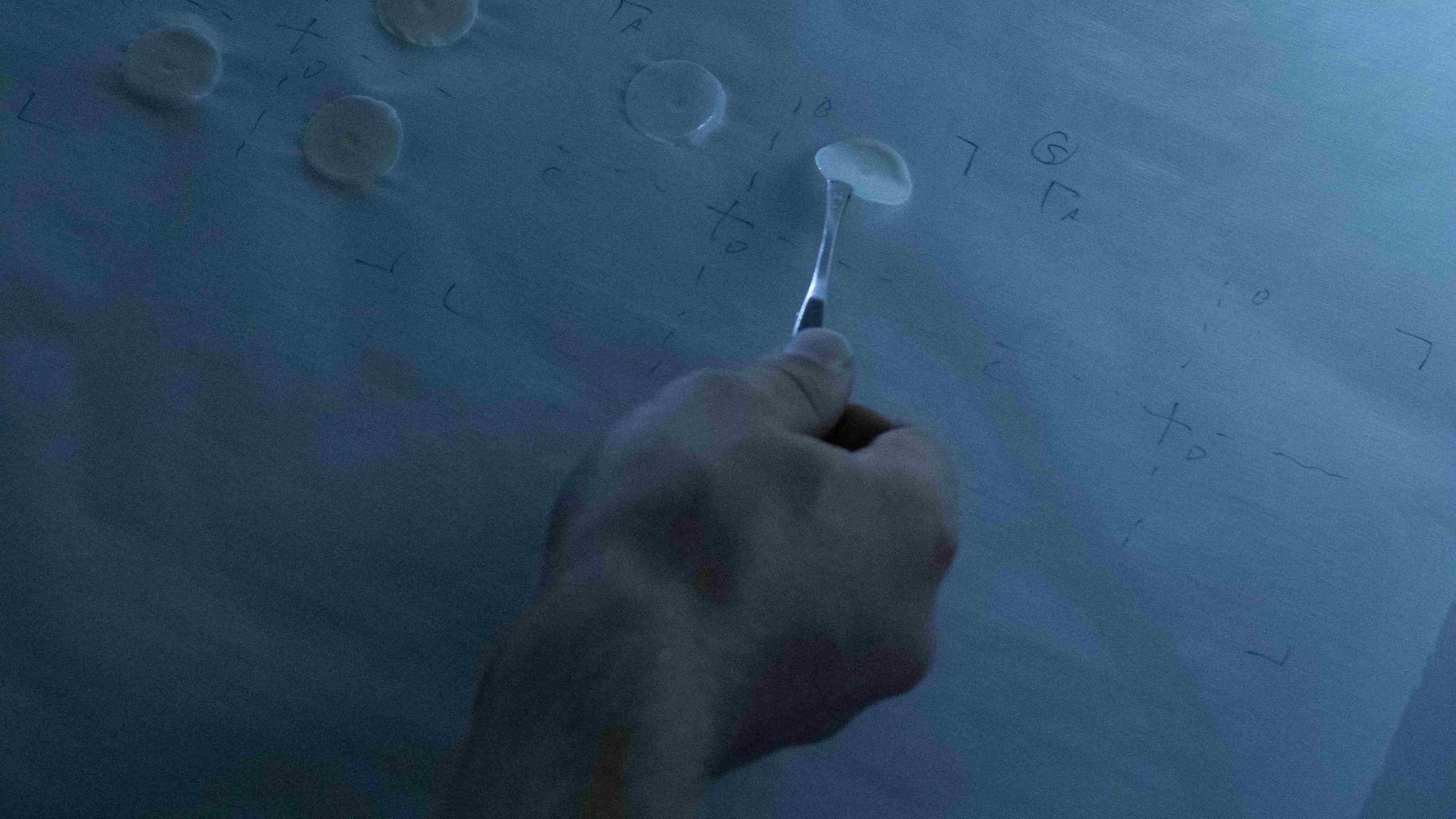 A researcher handles samples, December 2024.