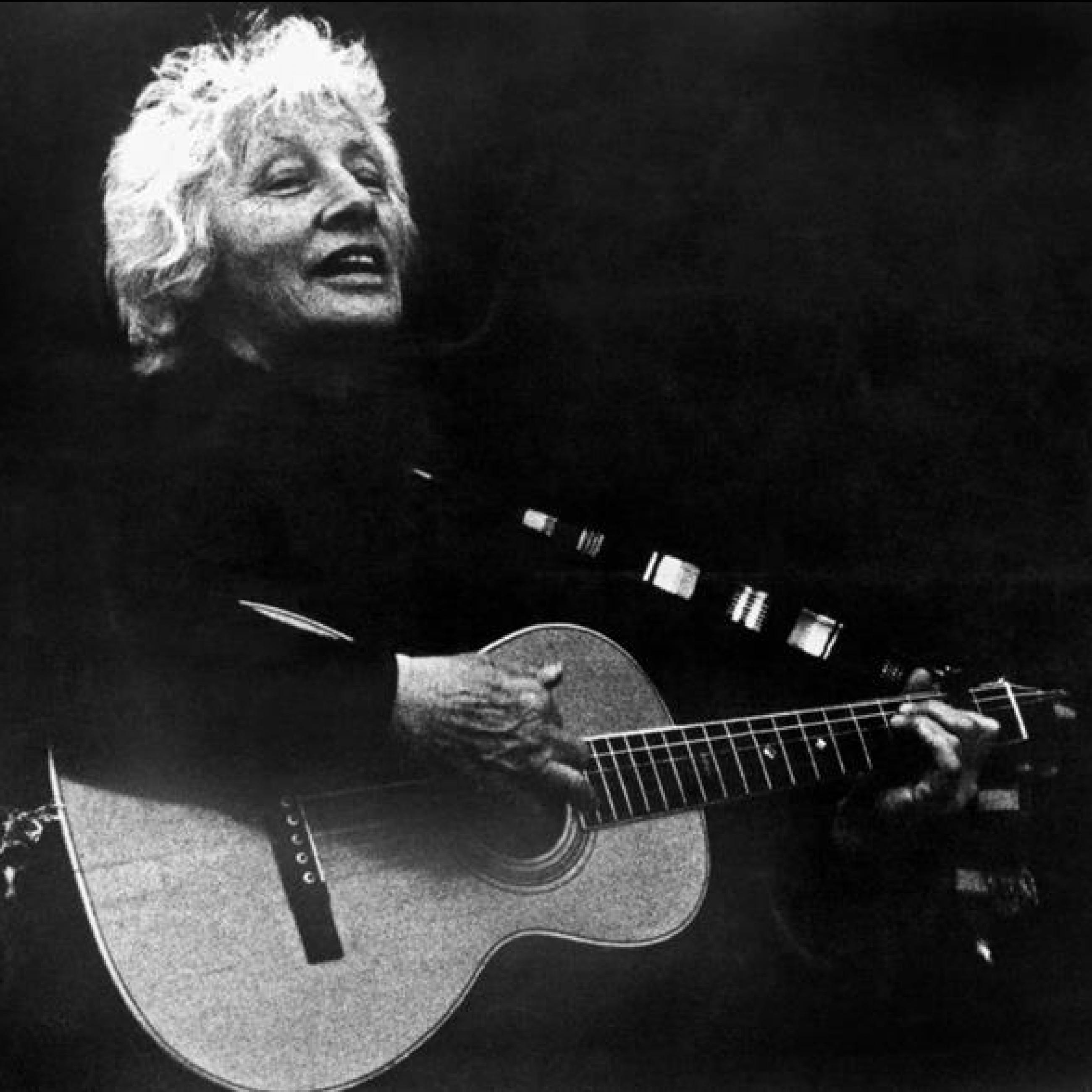 Folk singer, activist and songwriter Malvina Reynolds as she appears in the film, 'Love It Like A Fool,' California, 1977.