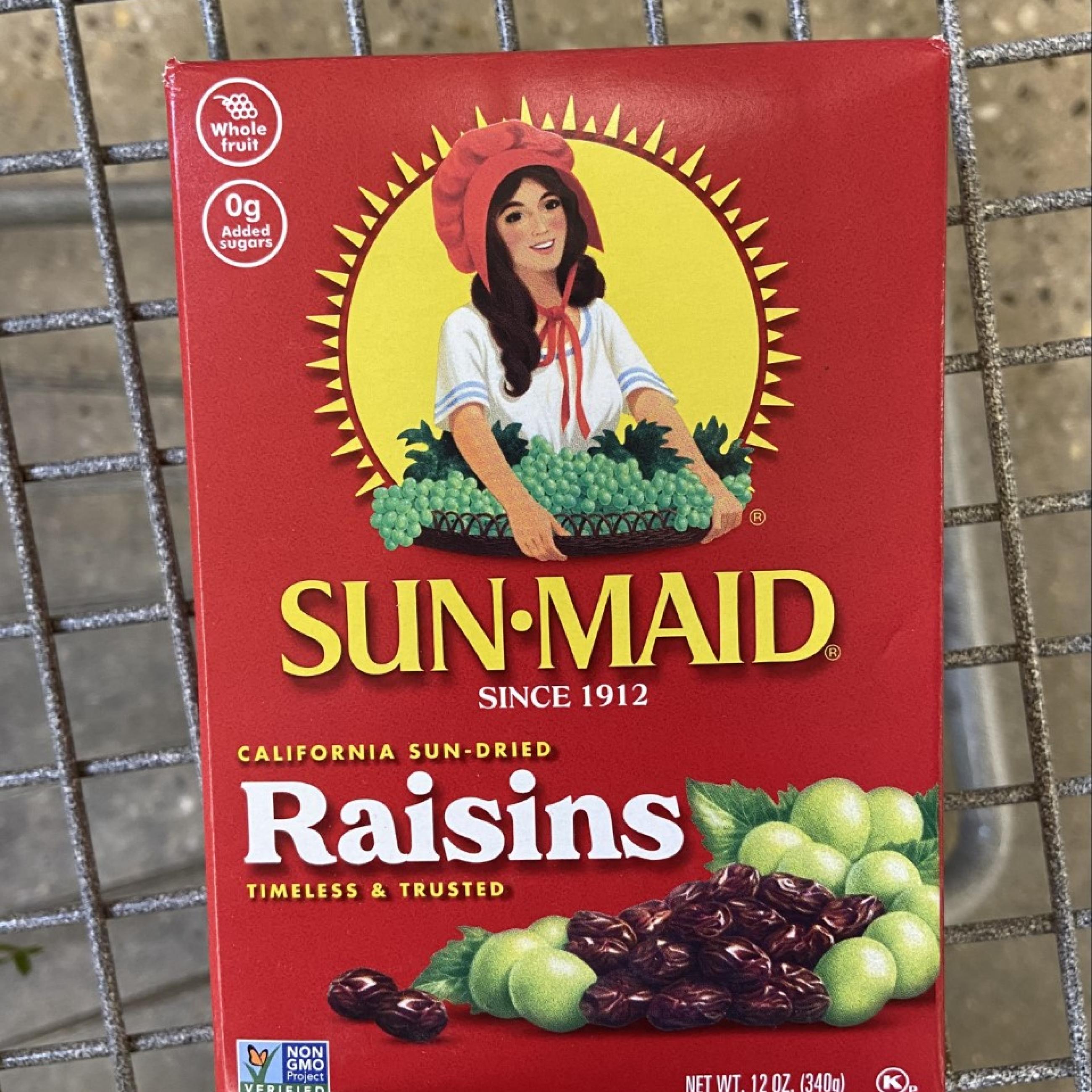 A box of Sun-Maid Raisins