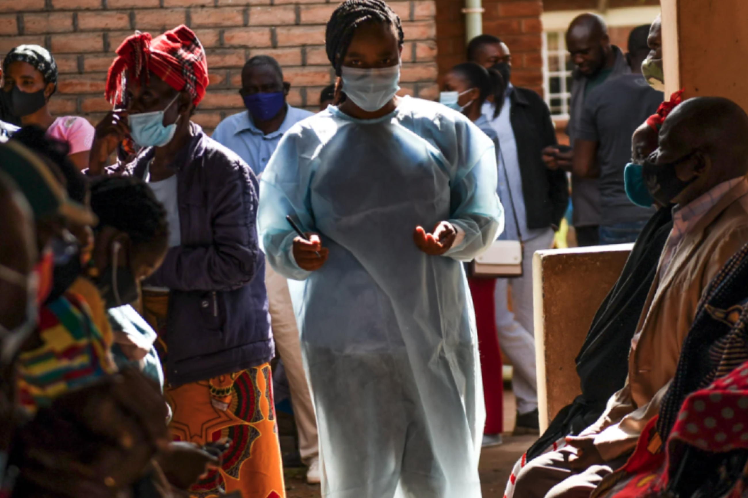 A health worker prepares to administer COVID-19 vaccines at Ndirande Health Centre in Blantyre, Malawi.