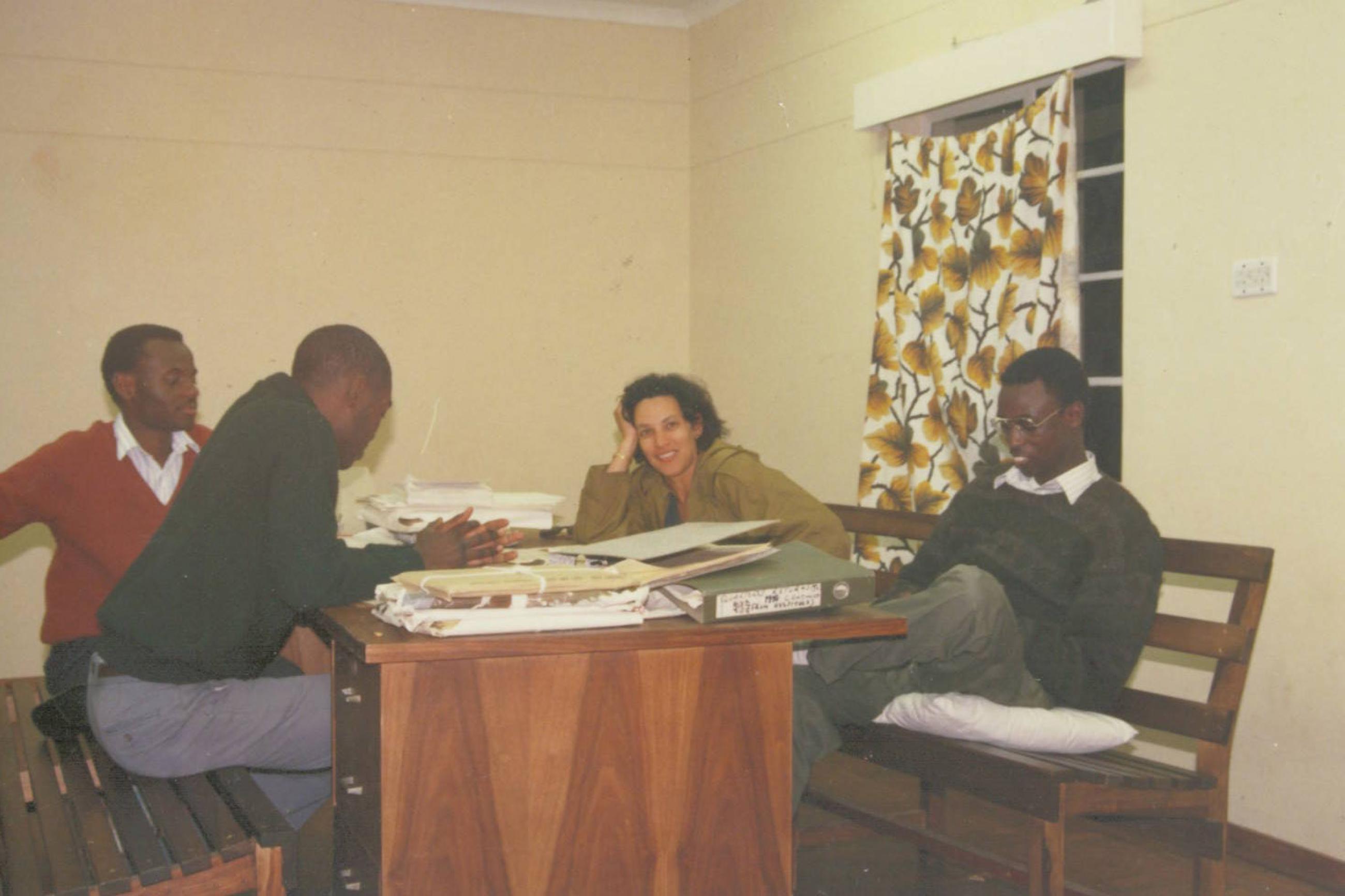 Dr. Mary Bassett with medical students, in the  Zambezi Valley, Zimbabwe, in 1989.