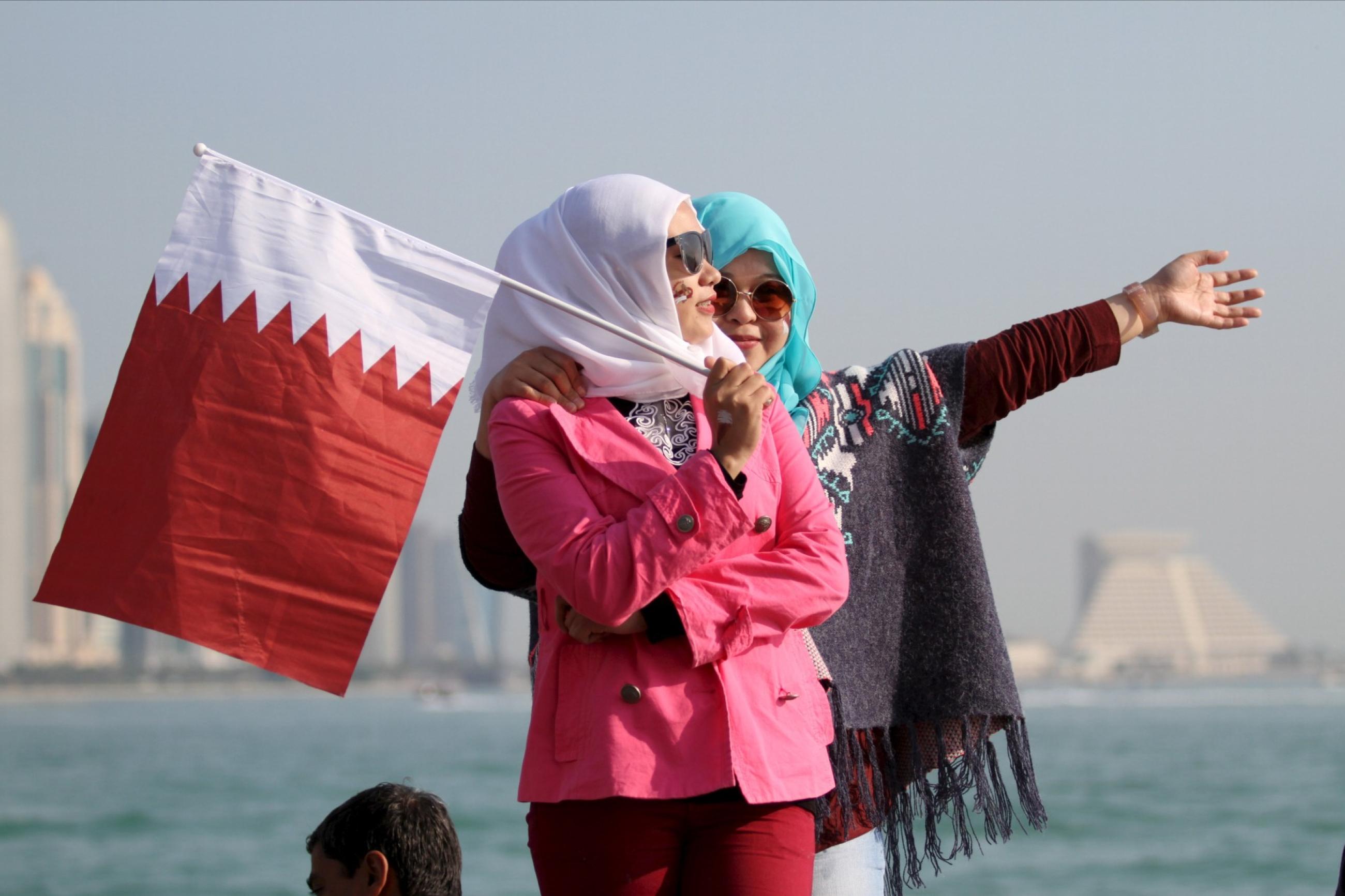 Women celebrate Qatar's National Day at Doha Corniche December 18, 2015