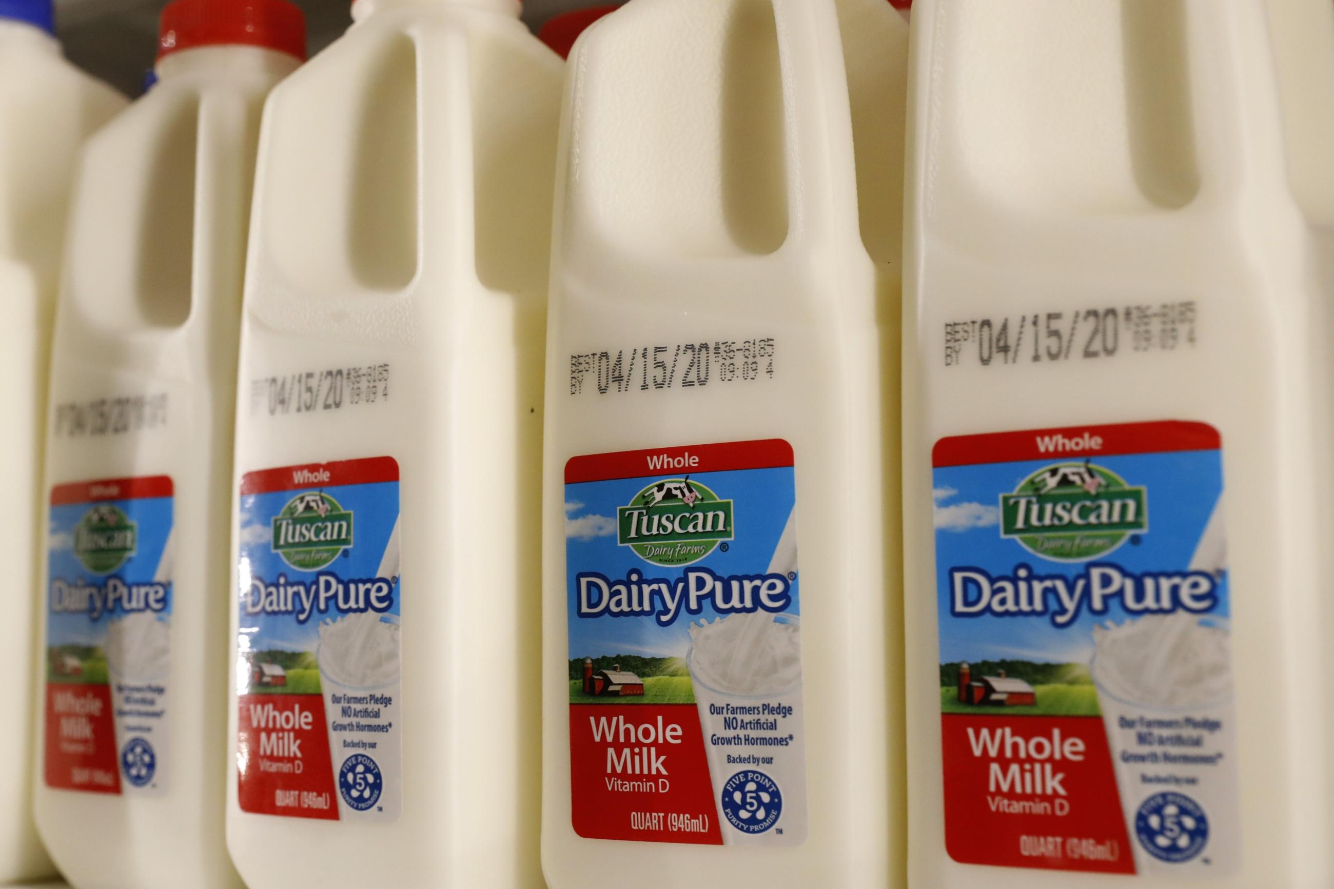 Milk is seen displayed at a Target store.