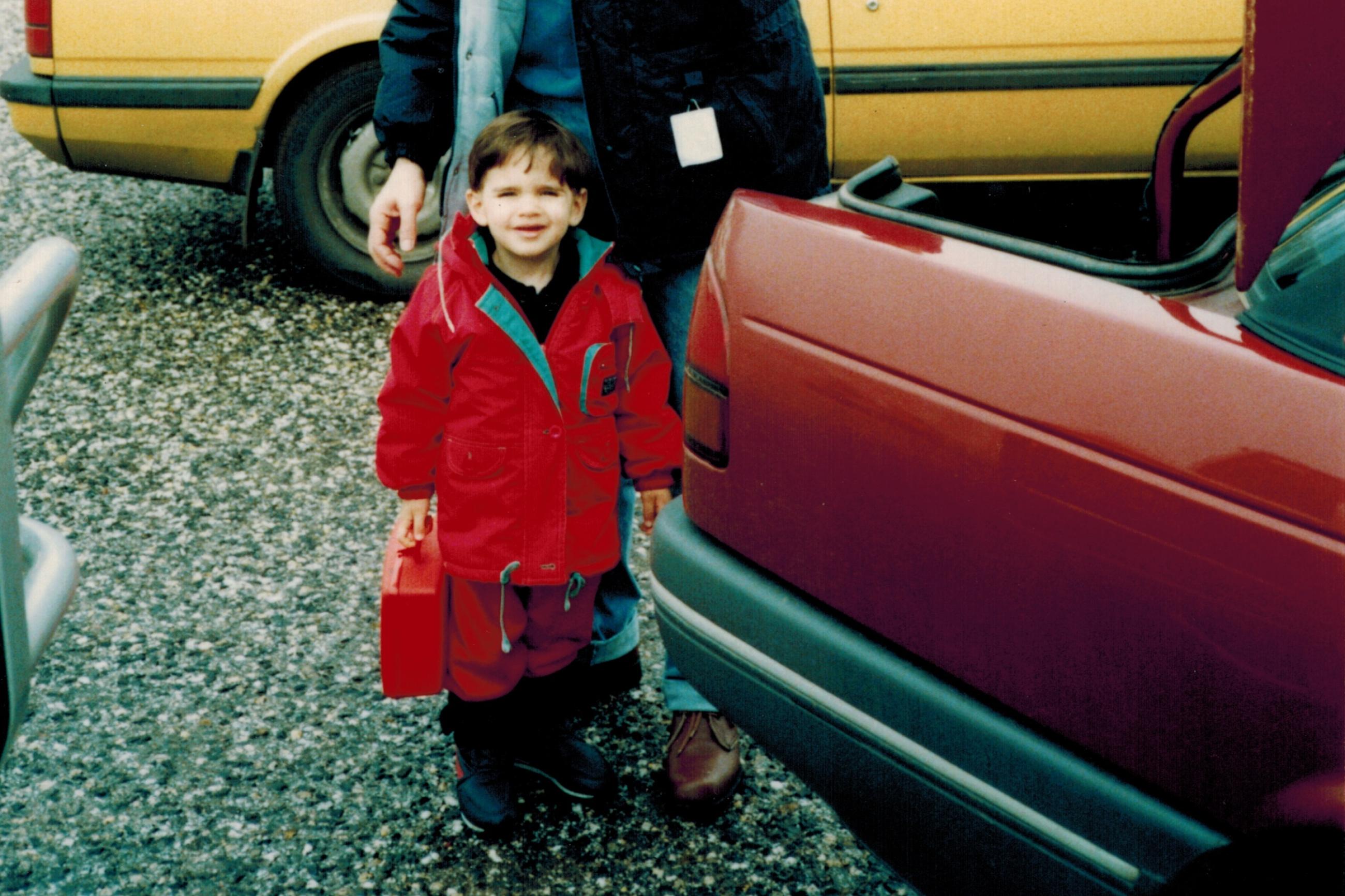 Damian Santomauro with his father on a countryside family trip in Victoria, Australia, circa 1992.