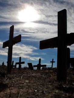 A graveyard in Cape Town's Khayelitsha Township, where many of those who are buried died from HIV/AIDS