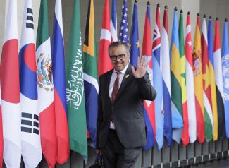  (WHO) Director-General Tedros Adhanom Ghebreyesus arrives for the G20 Leaders' Summit in Bali, Indonesia, 15 November 2022. 