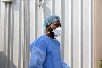 Doctor Oluwajoba Oroge stands during an interview with Reuters