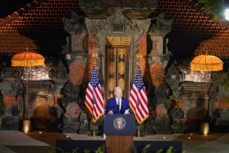 U.S. President Joe Biden speaks during a news conference following his meeting with Chinese president Xi Jinping, ahead of the G20 leaders' summit, in Bali, Indonesia, November 14, 2022.