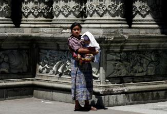 A Mayan woman arrives at an event celebrating International Women's Day, in Guatemala City