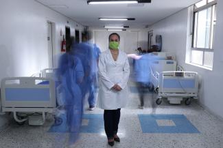 Ana Marcela Rojas Fonseca Hial, MD, who volunteered in COVID-19 vaccine trial for AstraZeneca, poses for a photograph, in Sao Paulo, Brazil, on December 10, 2020. 