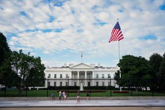 A general view of the White House in Washington, DC, on July 20, 2025. 