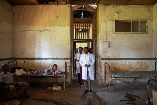 Dr. Fabien Kongolo does his morning rounds, followed by nurses and trainee doctors at the Yakusu General Hospital, in Tshopo, Democratic Republic of Congo, October 5, 2022. 