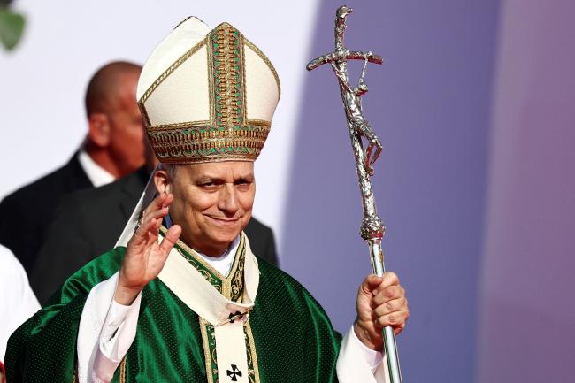 Pope Leo XIV attends the Mass for Jubilee of Youth in Tor Vergata, in Rome, Italy, on August 3, 2025.